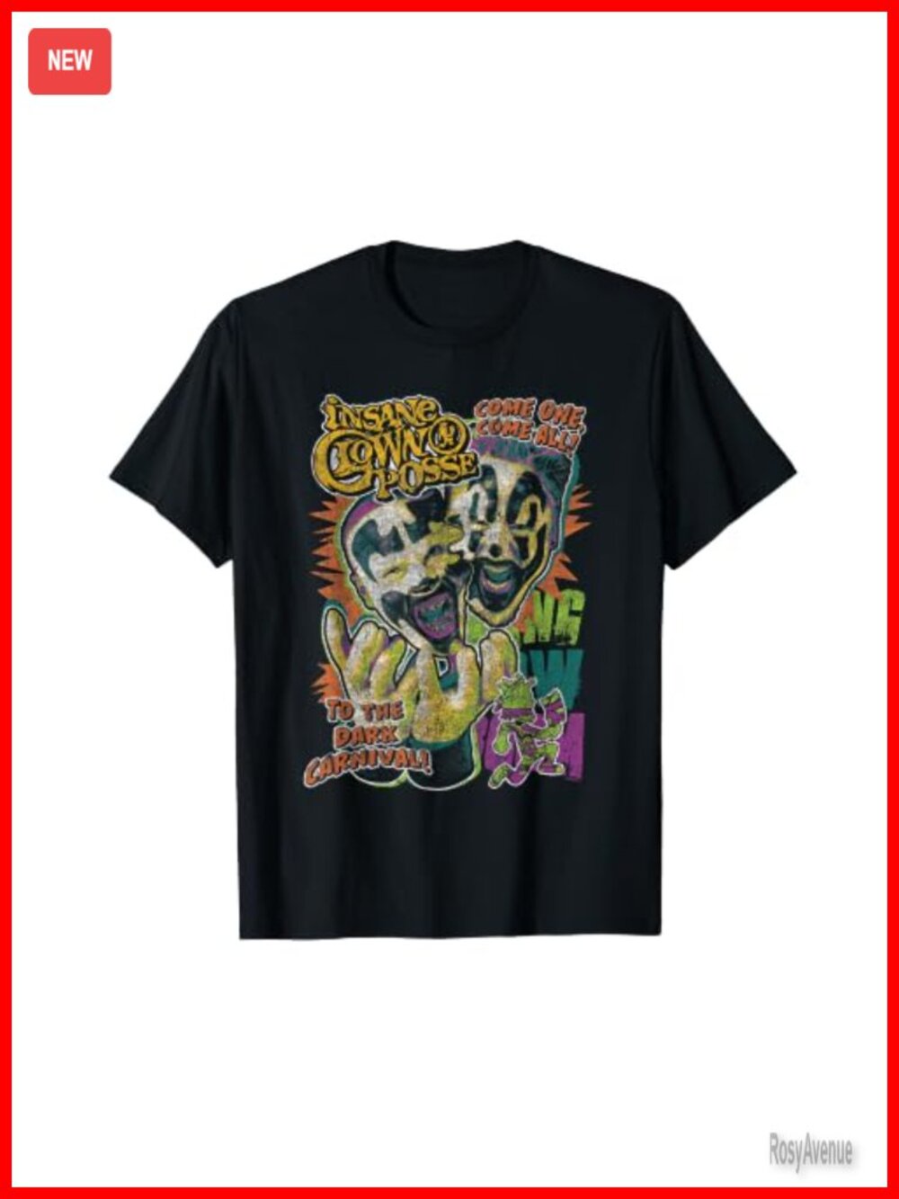 Dark Carnival Graphic Distressed Hip Hop T-Shirt